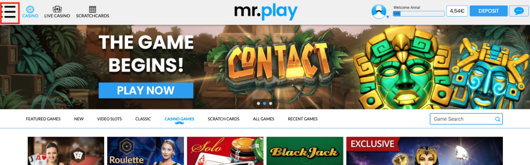 Access Withdrawal Mr. Play
